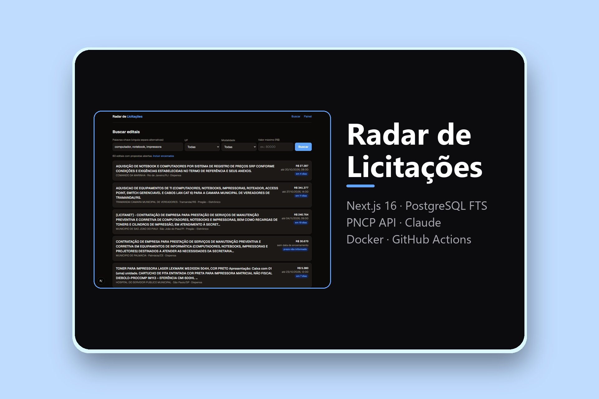 Radar de Licitações